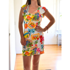 MB Collection női ruha - Nyári, rövid ujjú, gyümölcsös és virágmintás M25-1-ZX0612-26/T013