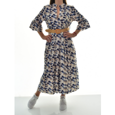 MB Collection női ruha/overál - Álló galléros, elejnén gombos, lefelé bővülő, könnyű viselet M25-1-20250403-24/T001-T005