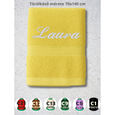 MB Egyedi Citromsárga egyedi névre hímzett törölköző – napsárga jókedvajándék e25-enthim/T088 lakástextília