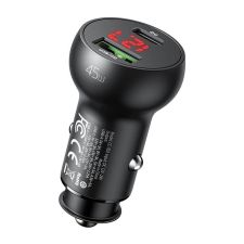 Mcdodo autós töltő USB + USB-C kijelzővel 45W fekete (CC-7030) (CC-7030) mobiltelefon kellék