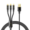 Mcdodo CA-3330 USB-A apa - USB-C/Lightning/MicroUSB apa iPhone töltő kábel - Fekete (1.2m) (CA-3330)