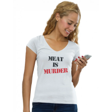  Meat is murder - Női V-Nyakú Póló női póló