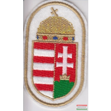 Mecsek Zászlóműhely Felvarró - koronás címer fehér alapon dekoráció