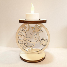  Mécsestartó, hópihés. Mérete: 97x115 mm dekorációs kellék