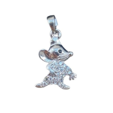 Medál, Jolie ezüst, 925 ezüst, egérmodell cirkóniával, 1 g, 15x10 mm medál