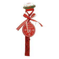  Medallion fa dísz, Flippy, piros, fa, 25 cm karácsonyi dekoráció