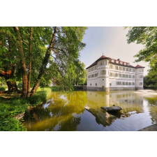  Média City96 vászonfestmény, kastély, 105 x 70 cm grafika, keretezett kép