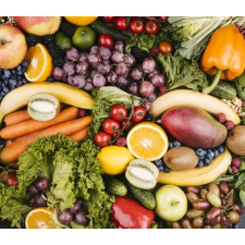  MÉDIA Food5 zöldség és gyümölcs vászonkép, 105 x 105 cm grafika, keretezett kép