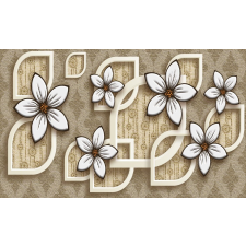  MÉDIA fotótapéta, Fehér virágok, falikép, 270 x 200 cm tapéta, díszléc és más dekoráció