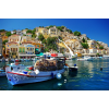  MÉDIA Görög falu a tengeren öntapadós tapéta, 220 x 135 cm