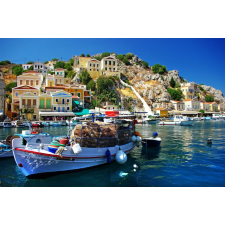  MÉDIA Görög falu a tengeren öntapadós tapéta, 220 x 135 cm tapéta, díszléc és más dekoráció