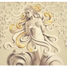  Média istennő vászonfestmény, márvány, női arc 3, 90 x 90 cm grafika, keretezett kép