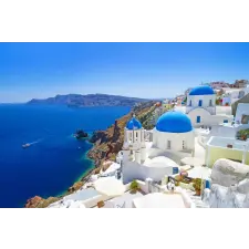  Media Nyomtatott tapéta, Santorini látképe, 220 x 135 cm tapéta, díszléc és más dekoráció