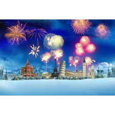  Media Nyomtatott tapéta, tűzijáték, 220 x 135 cm tapéta, díszléc és más dekoráció