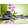  Média öntapadó és mosható fali tapéta, Bazalt kövek, orchideák, bambusz, zen, 220 x 135 cm