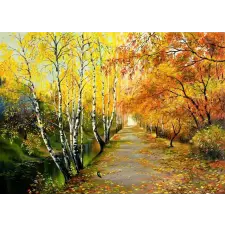  Média őszi vászonfestmény, 105 x 70 cm grafika, keretezett kép