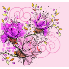  MÉDIA tapéta, absztrakt virágok 5, 135 x 225 cm tapéta, díszléc és más dekoráció