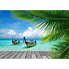  Média tapéta, csónak a pálmafák között, 270 x 200 cm tapéta, díszléc és más dekoráció