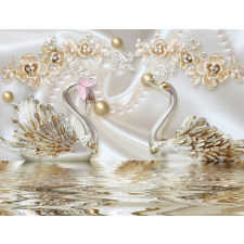  MÉDIA Tapéta, Hattyú, Arany virágok, 270 x 200 cm tapéta, díszléc és más dekoráció