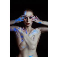  MÉDIA vászonfestmény, portré 2, 70 x 105 cm grafika, keretezett kép
