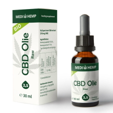 MEDIHEMP Raw, Complete CBD olaj 2,5% 30ml, 750mg CBD vitamin és táplálékkiegészítő