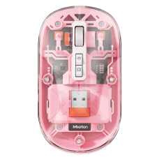 Meetion BTM005 Bluetooth + RF Wireless Egér - Átlátszó rózsaszín (BTM005PINK) egér