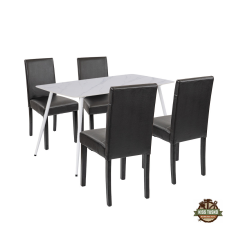  Megan 4+1 étkező garnitúra fehér-fekete bútor
