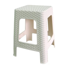 MEGAPLAST II kisszék 45x35,5x35,5 cm, polirattán, fehér kerti bútor