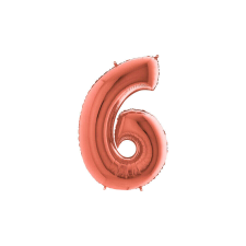 MegaShape - rosegold 6-os szám fólia lufi party kellék