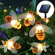 Méhviasz napelemes fényfüzér 50 LED-del, meleg fehér, 6,5 m karácsonyfa izzósor