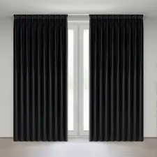  Melanie bársony sötétítő függöny Fekete 125x270 cm lakástextília