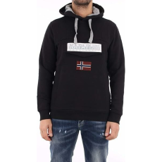  Melegség és stílus egyben! Napapijri Burgee Win szürke gyerek pulóver kapucnival - XXS méret, 90% pamut, 10% poliészter, kenguru zseb, kényelmes, divatos