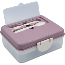 Melii Luxe kétszintes, rózsaszín/bézs szín uzsonnás doboz