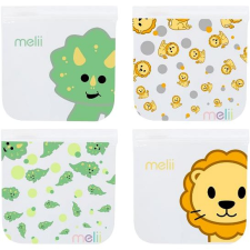 Melii Oroszlán és Dinoszaurusz újrafelhasználható uzsonnás tasakok, 4 db uzsonnás doboz