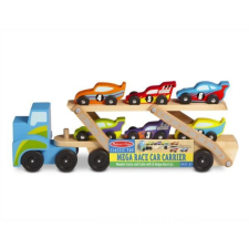  Melissa &amp; Doug fa járművek - Mega versenyautó szállító autópálya és játékautó