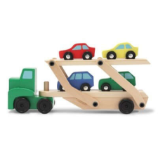 Melissa & Doug Autószállító teherautó autópálya és játékautó