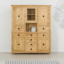 MENGEVE fenyő tálalószekrény – 5 ajtós, 8 fiókos, 1 nyitott polccal bútor