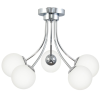  Mennyezeti lámpa, krómozott üveggömb csillár, fehér, KIK 13-540