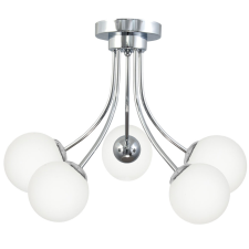  Mennyezeti lámpa, krómozott üveggömb csillár, fehér, KIK 13-540 világítás