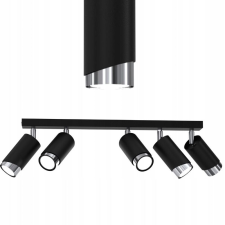  Mennyezeti LED szalag, állítható, 5x GU10, ferde, fekete króm világítás