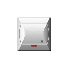 Mentavill Kapcsoló (107j), kereszt, jelzőfény, komplett (Akcent) fehér villanyszerelés