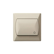 Mentavill Nyomókapcsoló csengőjellel, komplett (Akcent) krém villanyszerelés