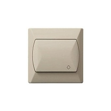 Mentavill Nyomókapcsoló lámpajellel, komplett (Akcent) krém villanyszerelés