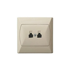 Mentavill RJ11 telefon aljzat dupla, komplett (Akcent) krém villanyszerelés