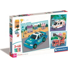 Mentőjárművek puzzle 3x48 darab puzzle, kirakós