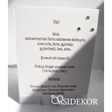  Menükártya dekorációs kellék