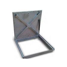 MEO-294 700x700mm rozsdamentes burkolható aknafedlap gázrugóval és vízelvezetéssel, 65mm tálcával medence kiegészítő