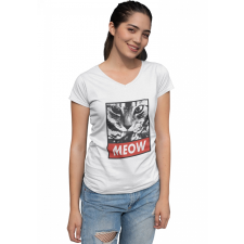  MEOW - Női V Nyakú Póló női póló