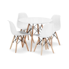 Mercaton Készlet Skandináv stílusú kerek asztal + 4 szék Osaka fehér, Mercaton, MDF és fa, 90x72 cm, 90x72 cm