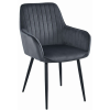 Mercaton Konyha/nappali szék, Mercaton, Solden, bársony, fém, sötétszürke és fekete, 55x45.5x83.5 cm